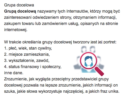 chcecklista seo - grupa docelowa