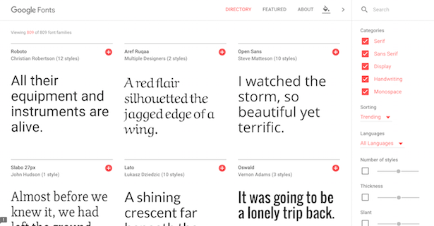 google fonts