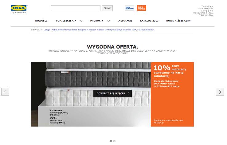 Przykład menu nawigacji w nowym design