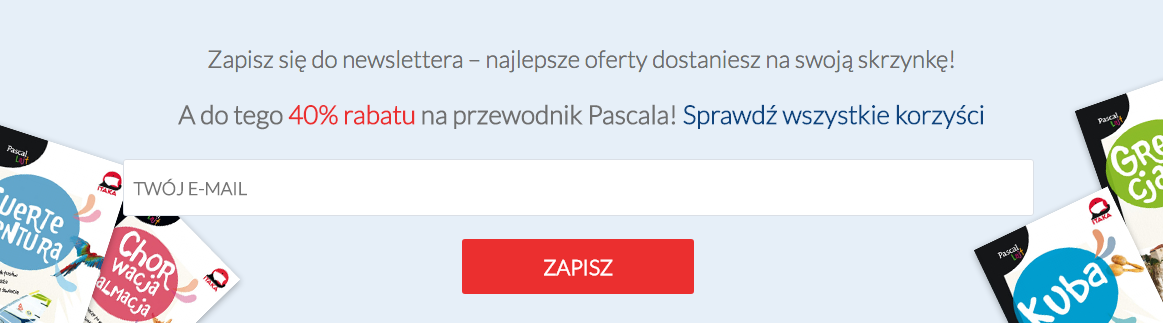 Reklama biura podróży: newsletter