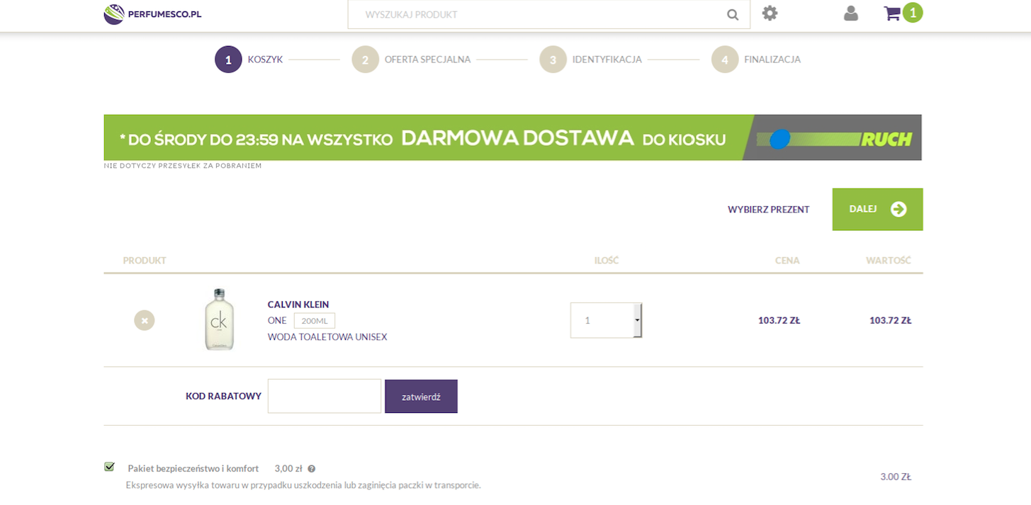 Przykład realizacji kodu promocyjnego