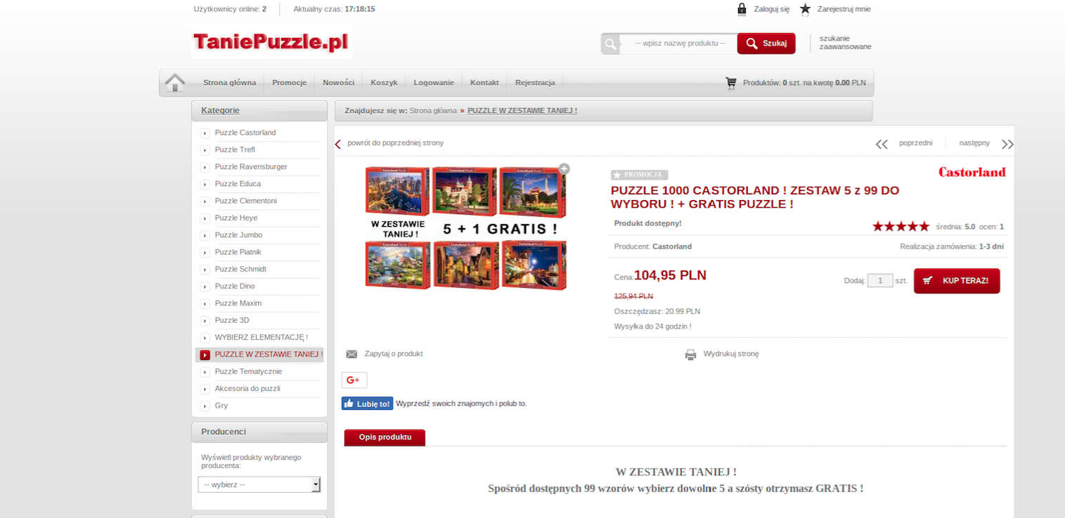 Przykład zastosowania sprzedaży zestawami