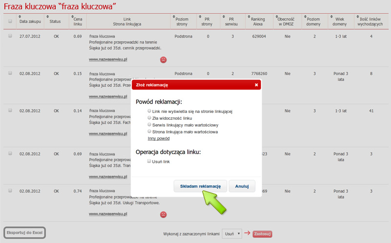 Określanie przyczyny reklamacji