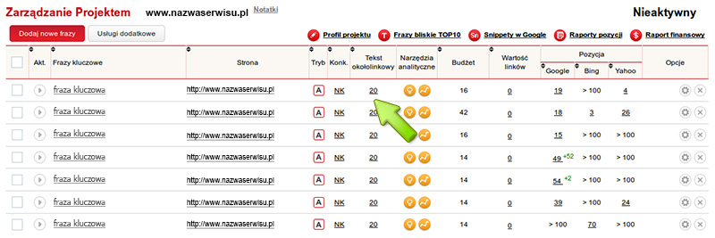 Teksty okołolinkowe