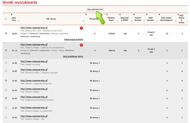 Potwierdzenie i rozmieszczenie linku