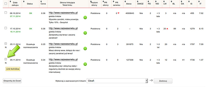 Oznacznie linku z atrybutem NoFollow