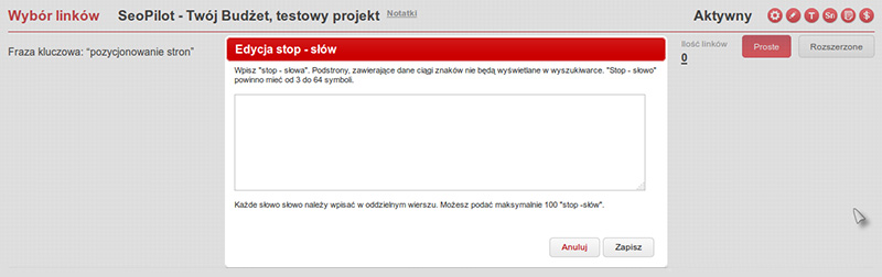 Dodawanie stop-słów