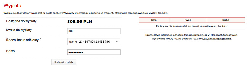 Wypłata pieniędzy w seopilot